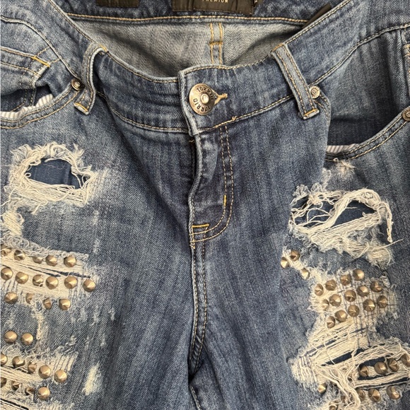 Torrid Studded Distressed Blue Women's Jeans - Picture 2 of 5